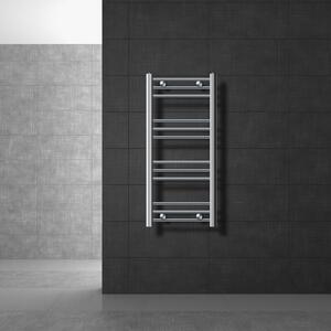 LuxeBath radiatore bagno Sahara, 400x800 mm, cromo, curvo con attacco laterale, senza elemento riscaldante