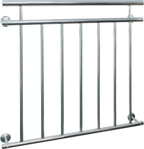 ECD Germania Balcone francese, 90x100 cm, con 7 barre di riempimento, lucido, ringhiera per balcone in acciaio inox
