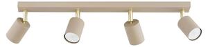 KAR-LIGHTING: Faretto a binario a 4 luci, beige/ecrù, in metallo. Lampada a soffitto ampia, ideale per soggiorno e sala da pranzo, con possibilità di regolazione e attacco GU10