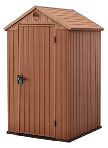 Casetta da Giardino Porta Attrezzi 125,8x117x205 cmin Evotech+ Keter Darwin 4x4 Marrone