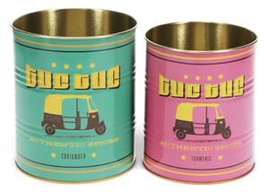 Scatole in set decorative in stagno 2 pz ø 11x13 cm Tuc-tuc – Rex London
