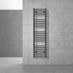 LuxeBath radiatore per bagno Sahara, 300x1400 mm, nero, diritto con attacco laterale, senza elemento riscaldante