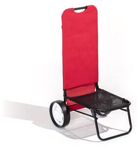Carrello da Spiaggia PortaOggetti e Porta Ombrellone in Acciaio Beach Rosso