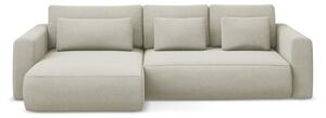 Divano angolare beige allungabile/con contenitore (con penisola a sinistra/con chaise lounge) Kapua – Makamii