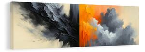 Quadro su tela – Scontro tra arancione e grigio
