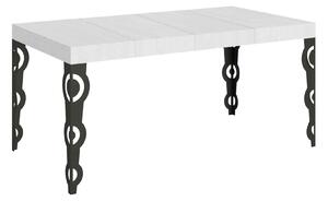 Tavolo Allungabile 120/224x90x77 cm Karamay Premium Bianco Frassino