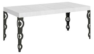 Tavolo Allungabile 90/24x90x77 cm Karamay Premium Bianco Frassino