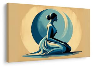 Quadro su tela – Donna meditativa in blu