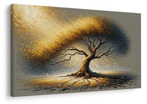 Quadro su tela – Albero della vita dorato nel vento