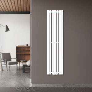 LuxeBath Radiatore a pannello verticale 370 x 1400 mm Bianco con attacco centrale, radiatore piatto di design Radiatore da bagno monostrato, senza elemento riscaldante