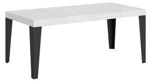 Tavolo Allungabile 90/246x90x77 cm Flame Premium Bianco Frassino