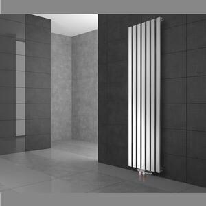 LuxeBath Design radiatore a pannello Stella attacco centrale 370 x 1400 mm Bianco con set di attacchi incl. termostato Pavimento di passaggio, senza elemento riscaldante