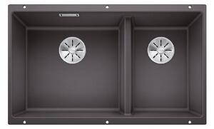 Lavello Blanco SUBLINE 430/270-U, dimensioni 755 x 460 mm, colore grigio pietra (felsgrau), codice 523152. Un lavello, senza grondaia, con il bacino posizionato a destra