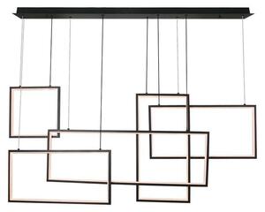 V-TAC VT-7923 Lampadario LED a sospensione dimmerabile rettangoli e quadrati sospesi 45W dal Design Moderno 120cm Coloro nero 3000K - 15344