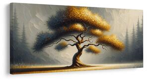 Quadro su tela – Albero della vita dorato sul campo