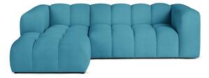 Divano angolare turchese (con penisola a sinistra/con chaise lounge) con rivestimento in velluto Cube – Bonami Selection