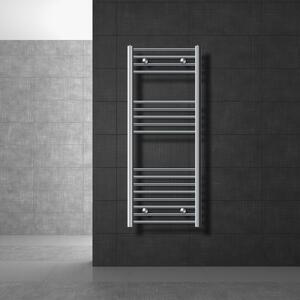 LuxeBath radiatore per bagno - 500 x 1200 mm - cromo - curvo con attacco laterale - radiatore scaldasalviette asciugacapelli, senza elemento riscaldante