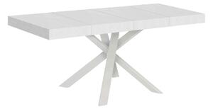 Tavolo Allungabile 90/194x90x77 cm Clerk Premium Bianco Frassino