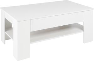 Tavolino ML-Design con cassetto e ripiano, 110x65x48 cm, bianco