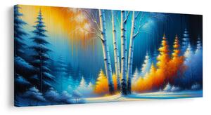 Quadro su tela – Betulle nella foresta invernale