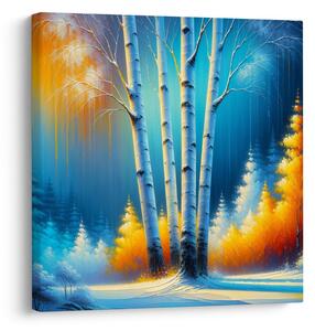 Quadro su tela – Tranquillità del bosco sotto la neve