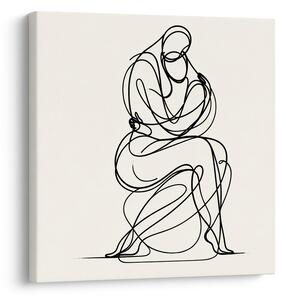 Quadro su tela – Sagoma pensierosa in curve