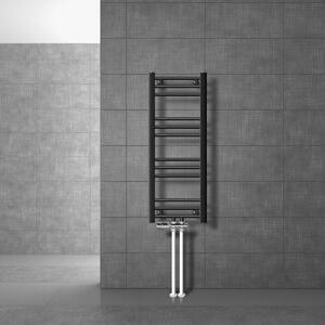 LuxeBath Radiatore da bagno attacco centrale 300 x 800 mm antracite dritto con set di collegamento incl. termostato Radiatore da pavimento, senza elemento riscaldante