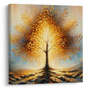 Quadro su tela – Albero della vita splendente nella nebbia