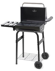 Barbecue a Carbone con Affumicatore 84x48x116 cm in Acciaio con Ruote Saturnino