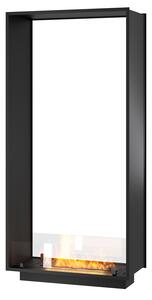 Camino a Bioetanolo da Incasso 83,5x163,5x35 cm Bifacciale 2 Side 1600 Slim Verticale Nero con Vetro