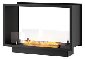 Camino a Bioetanolo da Incasso 83,5x58,5x35 cm Bifacciale 2 Side 800 Slim Nero con Vetro