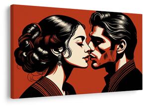 Quadro su tela – Bacio appassionato in rosso