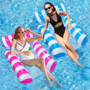2 pezzi amaca gonfiabile 4 in 1 letto d'aria per piscina e spiaggia - giochi d'acqua per adulti e bambini