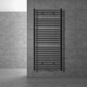 LuxeBath radiatore bagno Sahara, 750x1500 mm, antracite, curvo con attacco centrale, senza elemento riscaldante