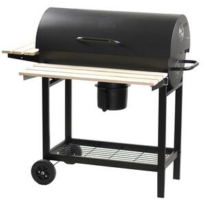 Barbecue a Carbone con Coperchio 108x72x101 cm in Acciaio Inox con Ruote Gringo