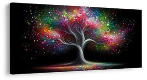 Quadro su tela – Albero della vita luminoso di notte