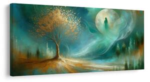 Quadro su tela – Magico albero della vita di notte