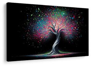 Quadro su tela – Albero della vita nell'universo colorato