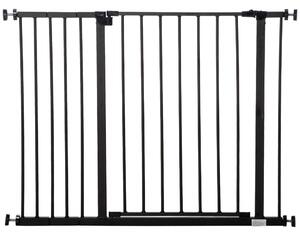 Cancelletto per Cani Estensibile con Viti e Ampia Apertura 76-107x76 cm in Metallo e Plastica Nero