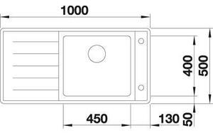 Lavello in acciaio inox Blanco ANDANO XL 6 S-IF 500 x 1000 mm 523000