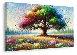 Quadro su tela – Albero della vita nel vortice di colori