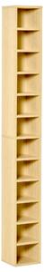 Mobile Libreria Porta CD a 12 Ripiani per 204 CD 21x20x175 cm in MDF e Truciolato Naturale