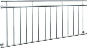 ECD Germany Balcone francese, 90x184 cm, con 14 barre di riempimento, lucido, ringhiera per balcone in acciaio inox