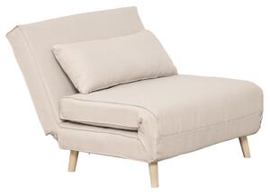 Poltrona Letto 3 in 1 con Schienale Reclinabile in 6 Posizioni 94x78x80 cm Beige