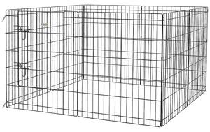 Recinto per Cani e Cuccioli Box per Animali da 8 Pezzi 76 x 61 cm in Filo di Ferro Nero
