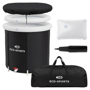 ECD Germany Vasca per bagno di ghiaccio Ø80 cm, vasca per ghiaccio con isolamento – Set completo da 350 L per bagni di ghiaccio, crioterapia e rigenerazione – Vasca pieghevole per bagno di ghiaccio da esterno