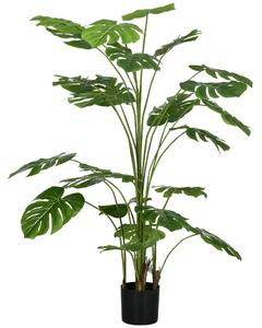 Pianta Artificiale Monstera da Interno e Esterno H180 cm con Vaso Verde