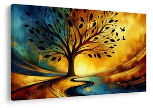 Quadro su tela – Albero della vita nei colori autunnali