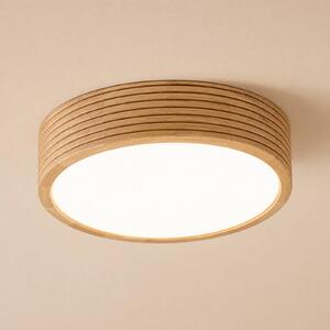 Plafoniera soffitto Linaro Lamkur, dimmerabile, Legno chiaro, Soggiorno / Sala da pranzo, Legno, Plafoniera