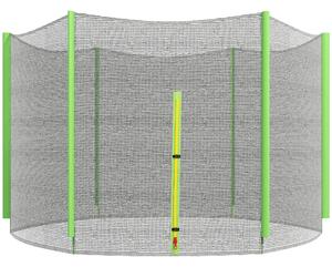Rete di Protezione per Trampolini a 6 Pali con Ingresso con Cerniera Ø244x180 cm in PE Nero e Verde